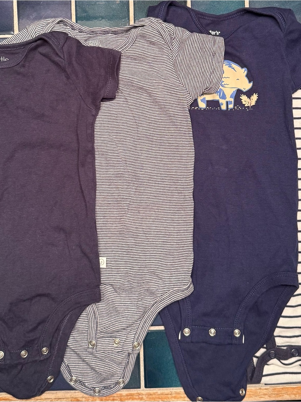 Carter's Navy and Gray 3-Pack Baby One-Pieces